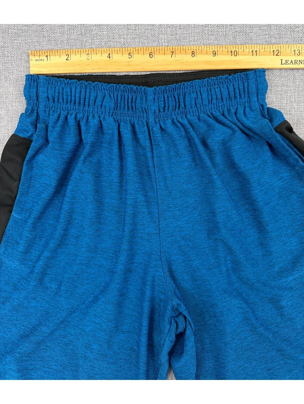 Reebok Blue/Black Athletic Performance Shorts Boys Size M Drawstring Elastic